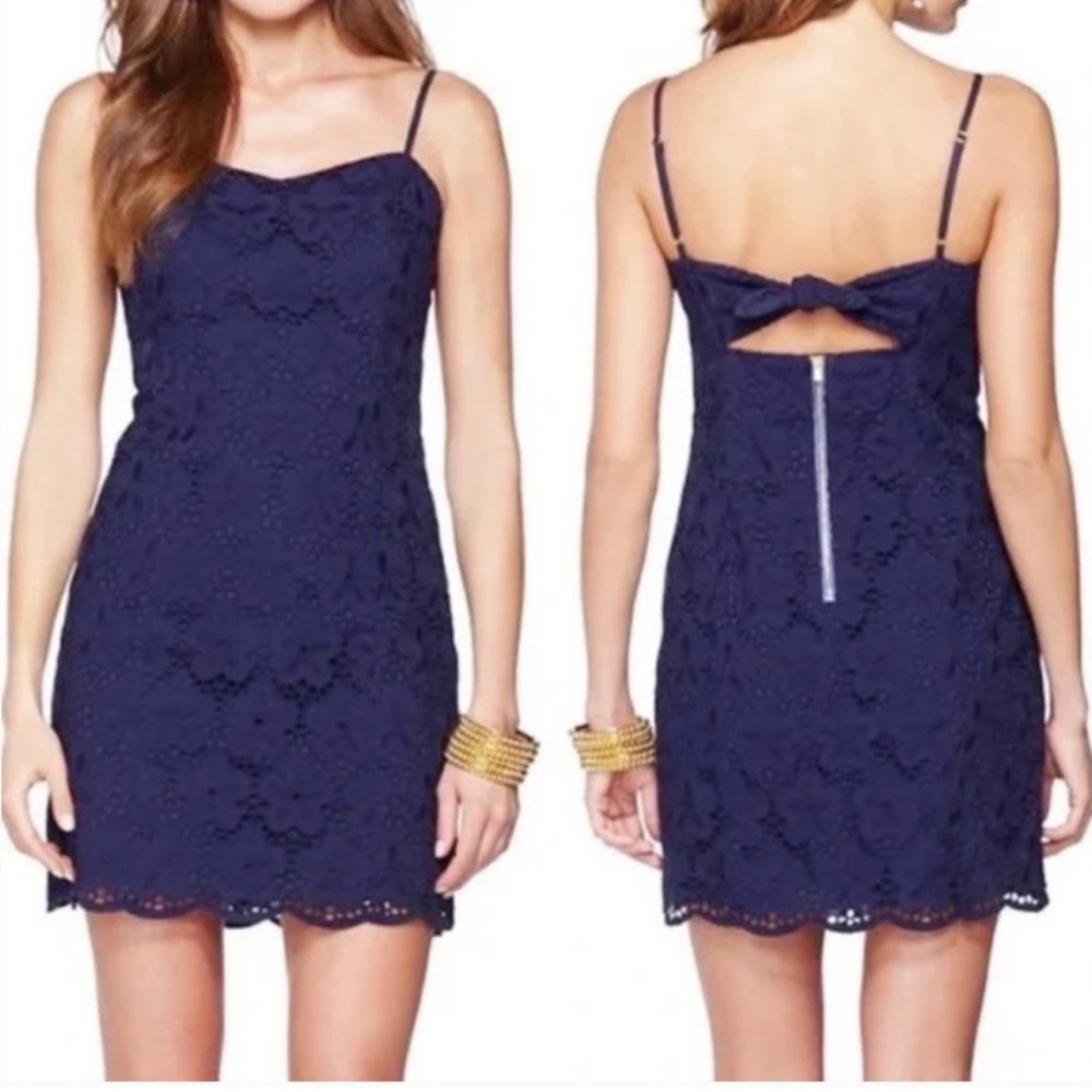 Lily Pulitzer Shelli Dress, navy blue size 0